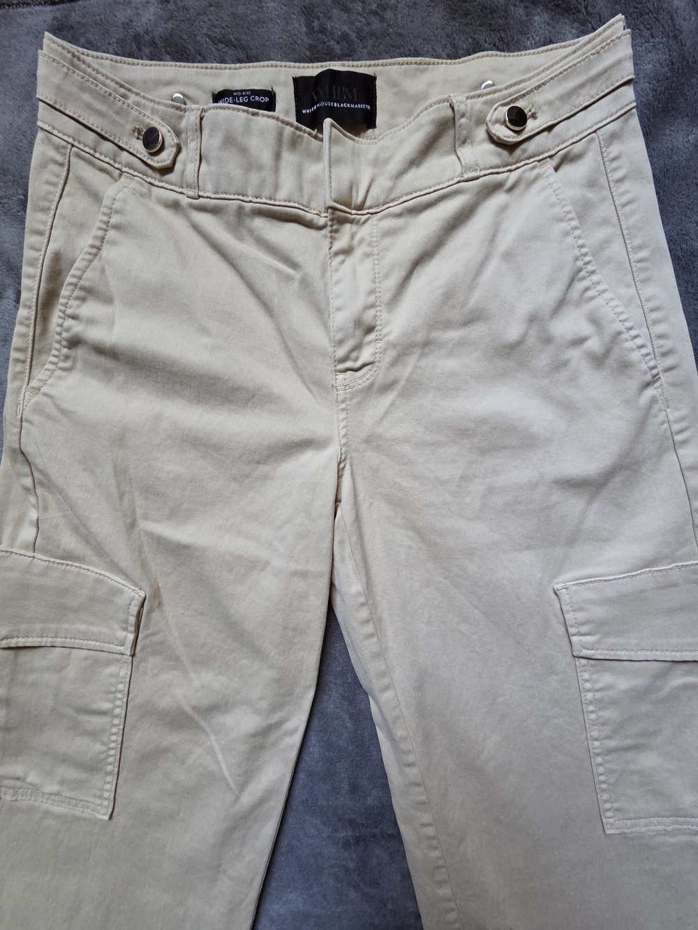 White House Black Market Beige Cargo Wide-Leg Pants